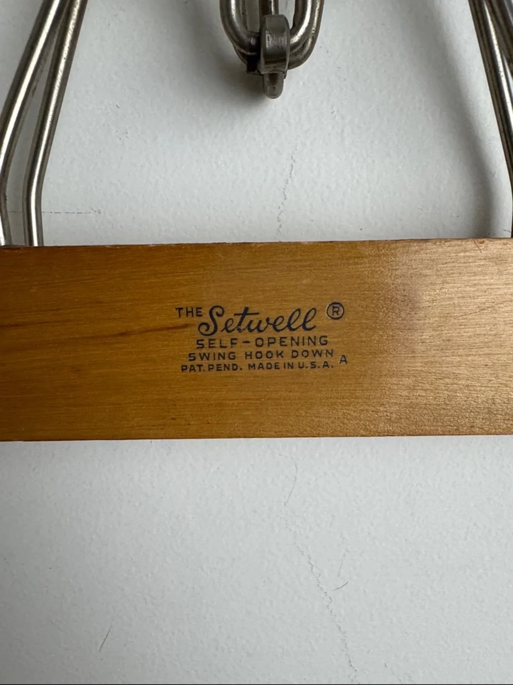 Setwell Vintage Wooden Clamp Hangers Lot of 3